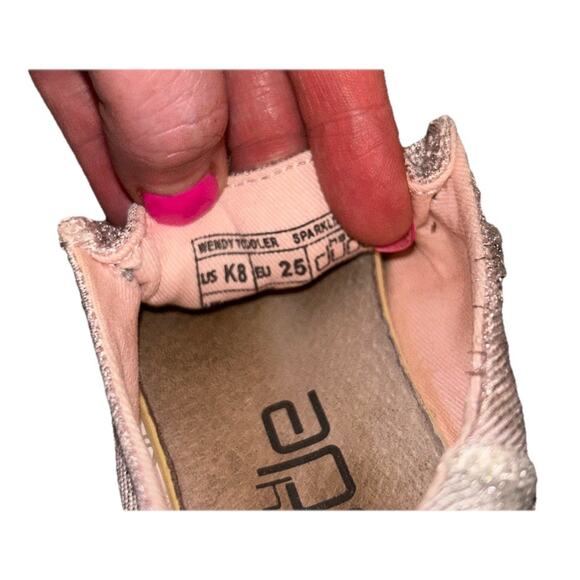 Hey Dude Sparkle Shoes Pink Glitter Size Toddler K8 - Picture 5 of 8